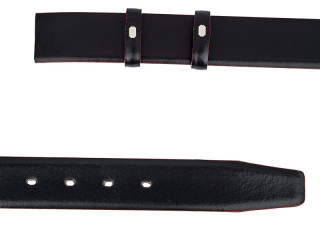 Black leather belt strap with red edges