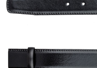 Black nappa belt strap cut STNP34BLCU