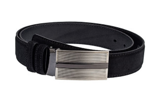 Black suede belt strap and buckles set