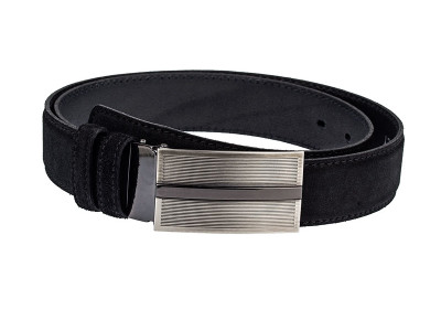 Black suede belt strap and buckles set