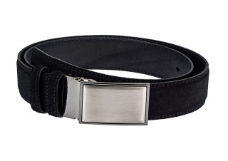 Black suede belt strap and buckles set