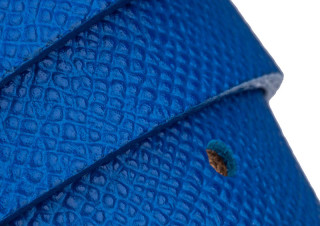 Blue saffiano skinny belt