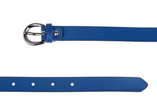 Blue wave print skinny belt