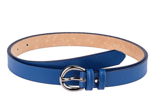 Blue wave print skinny belt