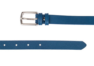 Navy blue saffiano skinny belt