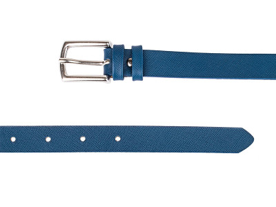 Navy blue saffiano skinny belt