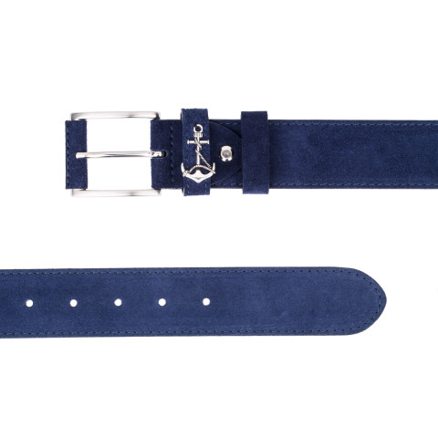 Navy suede belt anchor yacht marine
