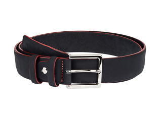 Black rubber coated belt with red edges SREE34BLRU