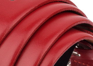 Ruby red leather belt RENP34LX