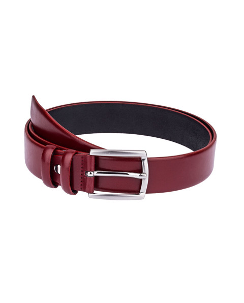 Ruby red leather belt RUNP34LX