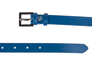 Smooth blue skinny belt