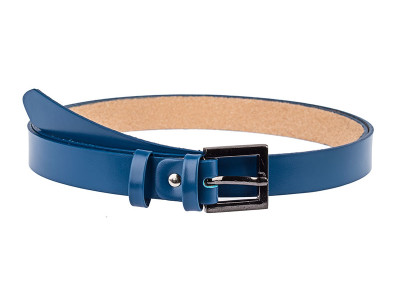 Smooth blue skinny belt