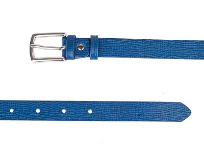 Striped blue skinny belt