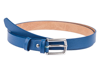 Striped blue skinny belt