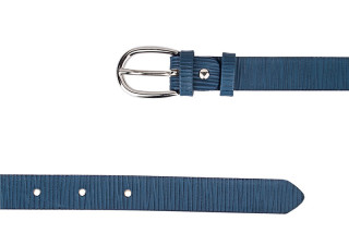 Vertical striped blue skinny belt