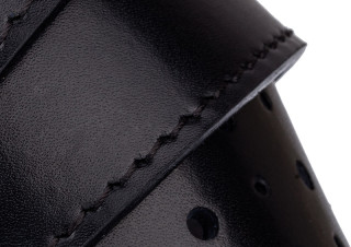 Wide perforated leather belt