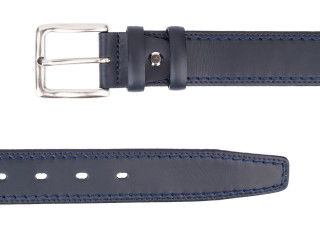 Italian Blue Leather Belt Threaded NVTH34NP