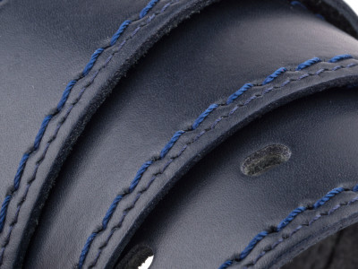 Italian Blue Leather Belt Threaded NVTH34NP